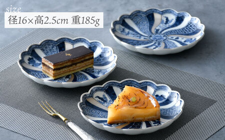 波佐見焼】銀彩祥瑞 プレート16cm 3枚セット 食器 ケーキ皿【石丸陶芸