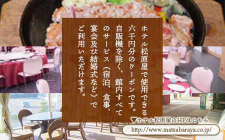ホテル松原屋 6000円分クーポン AN0102