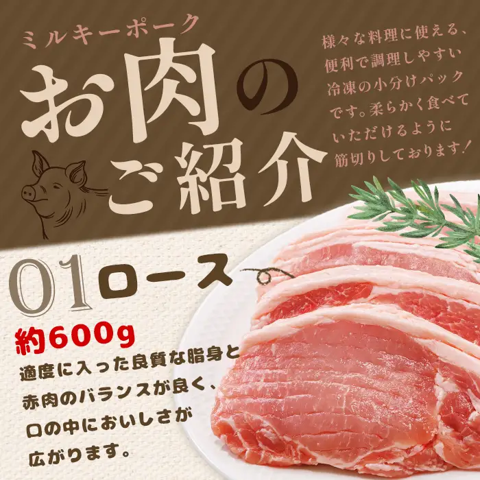 北海道中標津産 ミルキーポーク3点セット（計1.6kg）【1500102】