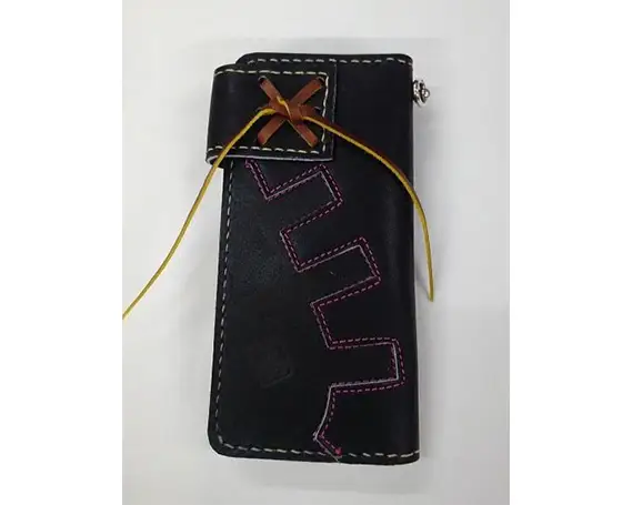 野球グローブの革製！長財布　夜桜 No.063