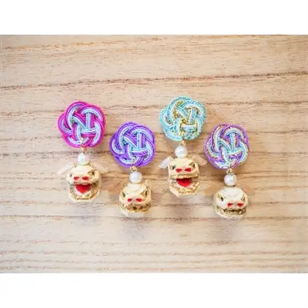 加賀獅子ピンバッジ×水引_装飾品・工芸品     装飾品・工芸品  服飾小物 _【1236325】