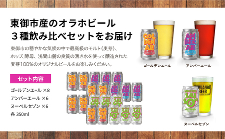 【オラホビール】3種飲み比べ20本セット（ゴールデンエール、アンバーエール、ヌーベルセゾン） クラフトビール 飲み比べ