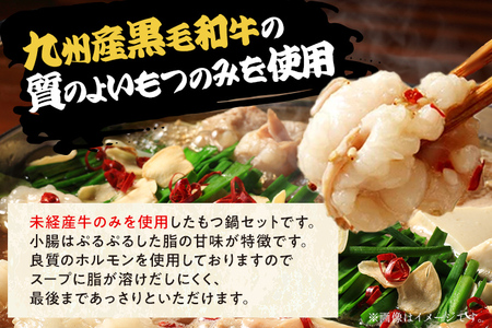 もつ鍋セット 2～3人前 醤油味 ホルモン小腸 もつ 小腸 300g 九州産 国産 ホルモン スープ ちゃんぽん ごま 鷹の爪 ごま油 セット 黒毛和牛 冷凍 取り寄せ 送料無料 牛もつ鍋処 茶びん