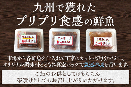 博多珍味 4品 3種類 4パック 魚介類 惣菜 加工品 おかず おつまみ 冷凍 詰め合わせ 簡単調理 魚 ごまさば カンパチ漬け 鯛茶漬け 送料無料