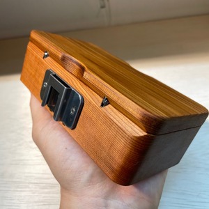木製キス釣り餌箱 二層Mサイズ145 石粉皿 金具付き 軽量 受注生産 mi0037-0028