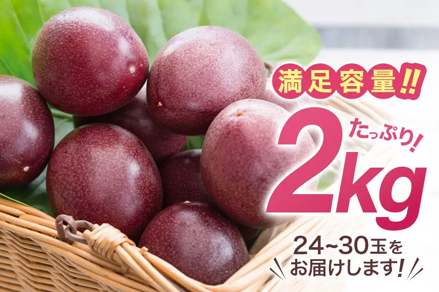 【 2026年 先行予約 】《 奄美大島産 パッションフルーツ 》家庭用 2kg（24～30玉入り） A145-006 奄美大島産パッションフルーツ フルーツ 果物 トロピカルフルーツ 先行受付 事前受付 事前予約 受付 予約 限定 甘い フラスコ ふるさと納税 奄美市 おすすめ ランキング プレゼント ギフト