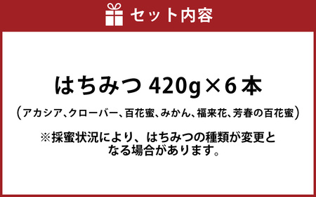 舘養蜂場本店 九華はちみつ大容量セット 420g×6本 国産 無添加 良質 蜂蜜 ハチミツ 養蜂 大容量 料理 お菓子 健康 保存 039-0014