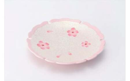 有田焼 薄ピンク釉 虹彩桜 雪輪皿 5枚セット【丸兄商社】食器 器 うつわ 陶磁器 5枚 セット 皿 中皿 取皿 雪輪皿 ケーキ皿 桜 ピンク 華やか お祝い お正月 ハレの日 A95-54