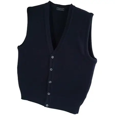 無地 メンズニット オープンベスト クロ M寸 15220_装飾品・工芸品 男性・メンズ 洋服 _【1115126】
