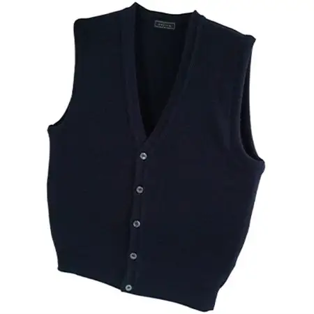 無地 メンズニット オープンベスト クロ L寸 15220_装飾品・工芸品 男性・メンズ 洋服 _【1123467】