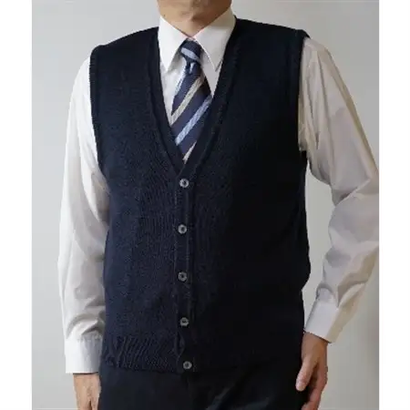 無地 メンズニット オープンベスト コン L寸 15220_装飾品・工芸品 男性・メンズ 洋服 _【1219034】