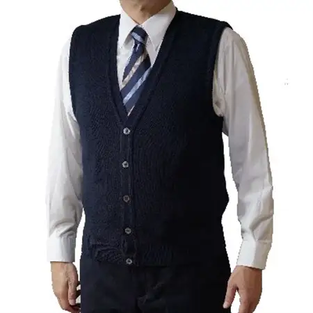 無地 メンズニット オープンベスト コン S寸 15220_装飾品・工芸品 男性・メンズ 洋服 _【1219162】