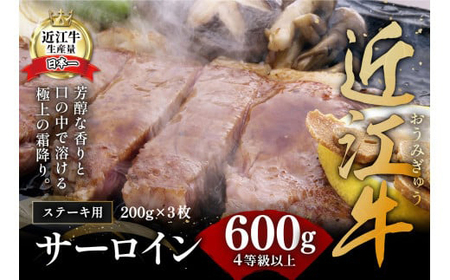 近江牛 サーロインステーキ 600g (200g×3枚) AF04W  ステーキ