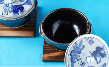有田焼 グラタンペアセット（鳥獣戯画）【神田陶器店】グラタン 茶碗蒸し ポトフ オーブン対応 ペア 鳥獣戯画 ウサギ うさぎ ペア セット A50-320