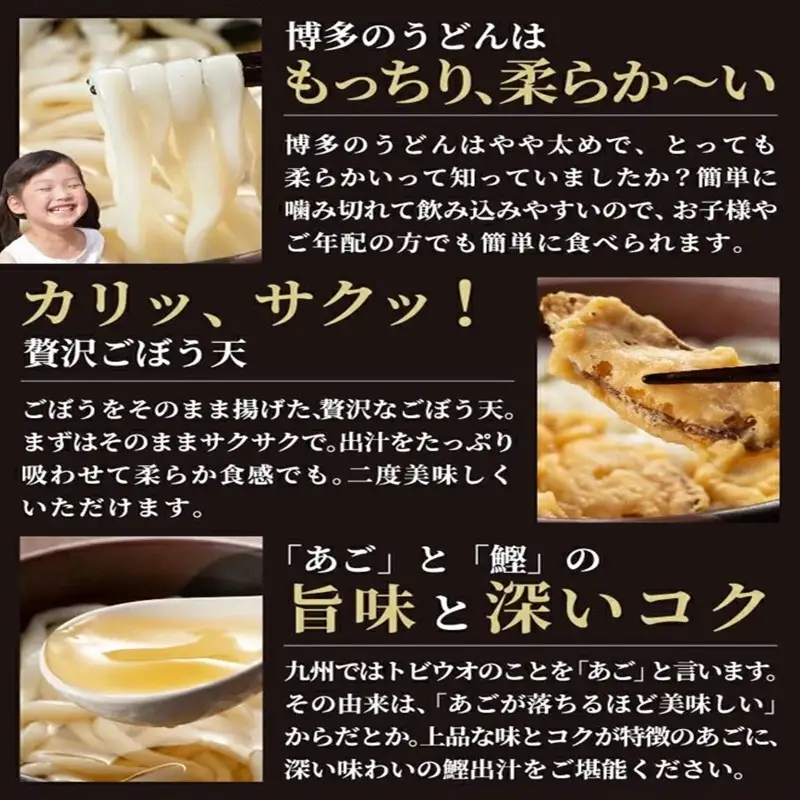 博多ごぼう天うどん 12食セット【簡易梱包でお届け】【A-794】