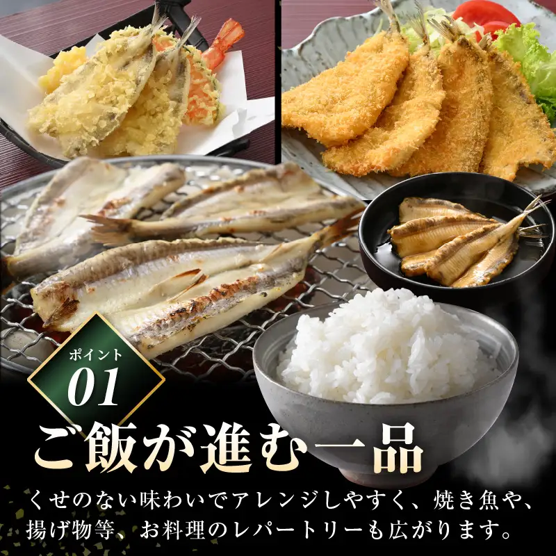  食べやすい越前の魚！骨取り メギス 開き 約1kg（50尾前後）500g × 2袋 網元漁師「福丸」厳選！【ニギス にぎす 小分け 冷凍 個包装 惣菜   焼魚 】 [e15-a023]
