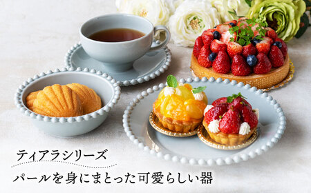 【美濃焼】ティアラ ケーキ プレート アッシュグレー 2枚セット【Primitive陶舎花＊花】食器 深皿 ケーキ皿 デザートプレート 写真映え 洋風 ヨーロッパ風 カフェ風 かわいい おしゃれ [MFZ009]