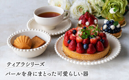 【美濃焼】ティアラ ティーカップ＆ソーサー アイボリー 2客セット【Primitive陶舎花＊花】食器 皿 コーヒーカップ プレート ティータイム 写真映え 洋風 ヨーロッパ風 カフェ風 かわいい おしゃれ [MFZ013]