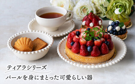 【美濃焼】ティアラ ボウル＆ソーサー アイボリー 2客セット【Primitive陶舎花＊花】食器 皿 鉢 受皿 プレート フルーツボウル サラダボウル スープボウル ティータイム 写真映え 洋風 ヨーロッパ風 カフェ風 かわいい おしゃれ [MFZ019]