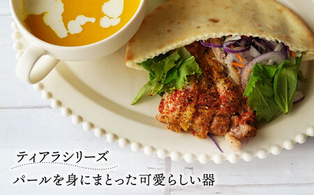 【美濃焼】ティアラ オーバルプレート＆カップセット マットアイボリー【Primitive陶舎花＊花】食器 楕円皿 スープカップ パスタ皿 メインディッシュ ワンプレート ランチ ディナー 写真映え 洋風 ヨーロッパ風 カフェ風 かわいい おしゃれ [MFZ028]