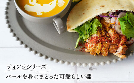【美濃焼】ティアラ オーバルプレート＆カップセット マットグレー【Primitive陶舎花＊花】食器 楕円皿 スープカップ パスタ皿 メインディッシュ ワンプレート ランチ ディナー 写真映え 洋風 ヨーロッパ風 カフェ風 かわいい おしゃれ [MFZ029]