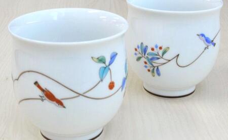 香蘭社 小鳥の詩・茶の間揃 有田焼 食器 うつわ 器 お湯飲み 急須 茶器 AA40-270