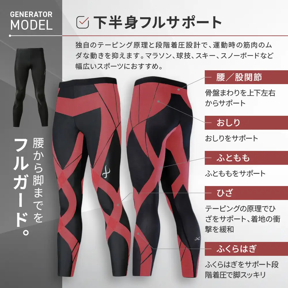 ワコール】CW-X メンズスポーツタイツ GENERATOR MODEL2.0＜Mサイズ