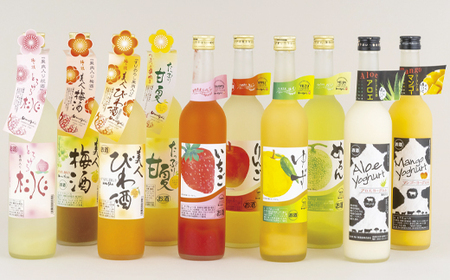 炭酸割りがGOOD!果肉入りフルーツリキュール10種10本 食感も味わえる 創業230年の酒蔵が作った 本格的リキュール【梅ヶ枝酒造】桃 梅酒 びわ ゆず メロン 甘夏 いちご りんご アロエ マンゴー