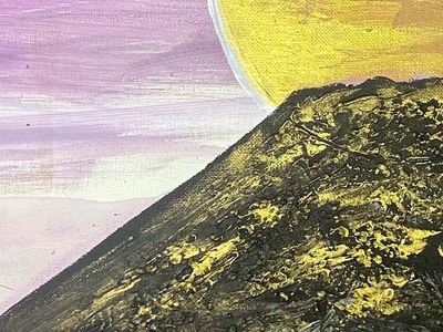 富士山溶岩パワーアート「黄金黒富士」 絵画 アート