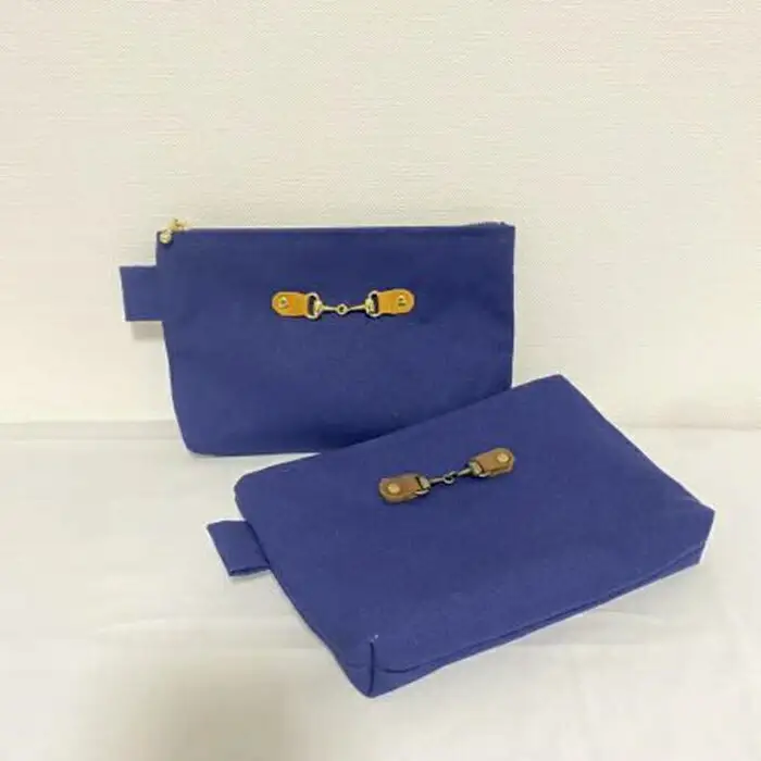 スクエアポーチM NAVY ｜ ポーチ 小物入れ レディース 福島県