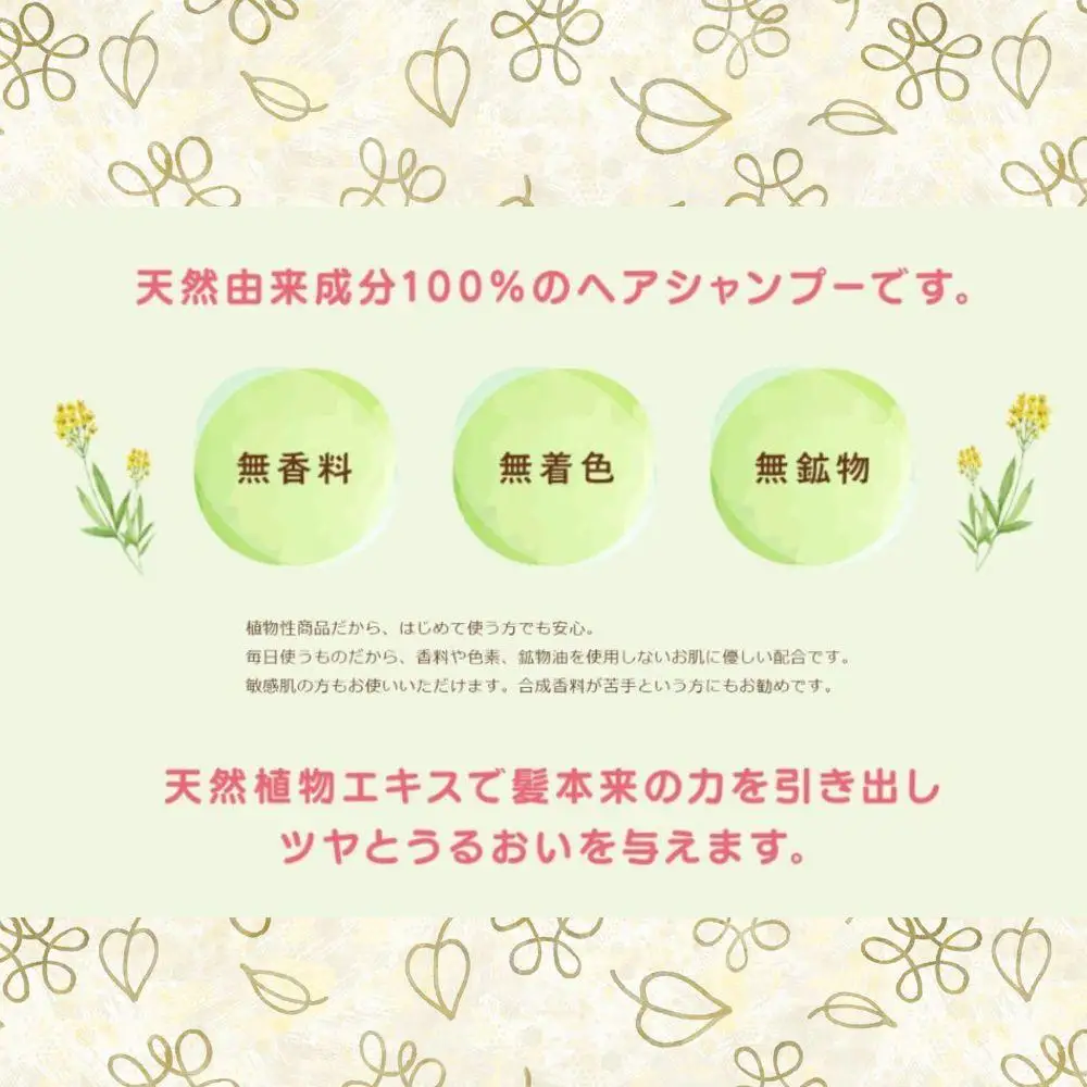 100%天然のヘアシャンプー「夢見るシャンプー」300ml 3本セット