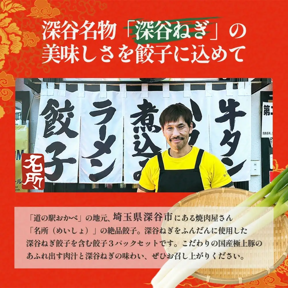 名所　深谷ねぎ餃子セット　【11218-0658】