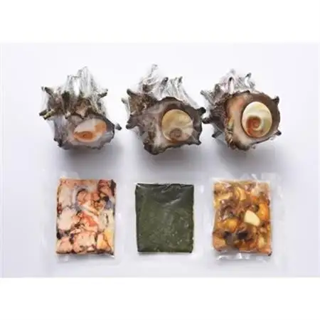 極冷釜サザエ　(サザエ刺身用スライス1p・昆布出汁炊きスライス1p・肝ペースト1p)_魚介・海産物 サザエ 貝 さざえ_【配送不可地域：離島】【1115535】