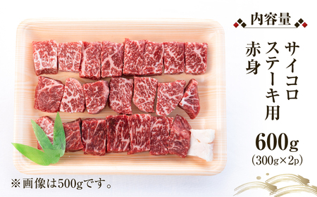 白川郷 飛騨牛 赤身 サイコロ ステーキ 600g 高山米穀 ステーキ [S563]