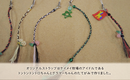 馬 たてがみ 手作り ストラップ 1個 トントントントロ＆グラマー オリジナル キーホルダー 