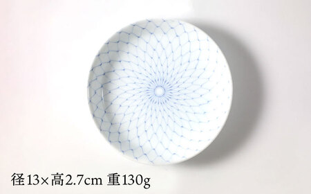 【陶器市特集】【波佐見焼】網絵（あみえ）13cmプレート 和皿 網模様  5枚セット 食器 皿【福田陶器店】[PA323] 波佐見焼