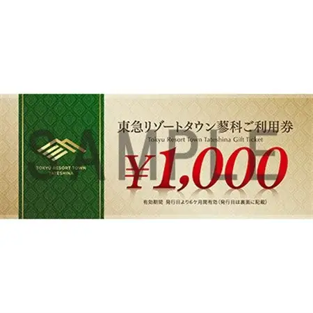 東急リゾートタウン蓼科利用券(1,000円分×9枚)2026年6月1日から6か月間有効チケット_旅行券・チケット   _【1421740】