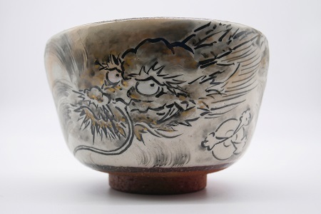 【清水焼】京絵付け茶碗（雲竜図）【199】