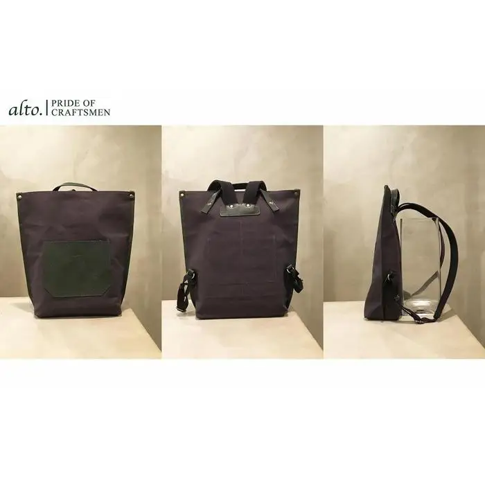 【alto.】シュリンクレザーコンビ　リュック（L）　AMSB-5007（グリーン）