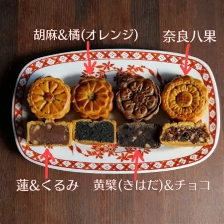 奈良の古代瓦月餅 『ならの華』(花水土香) 月餅4個入りギフト【1456897】