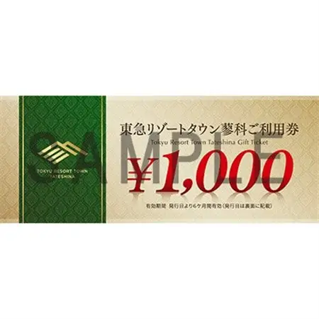 東急リゾートタウン蓼科利用券(1,000円分×9枚)2026年7月1日から6か月間有効チケット_旅行券・チケット   _【1421745】