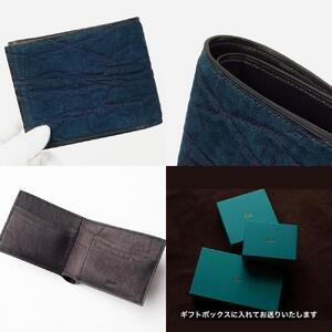折財布 本藍染 エレファント 本革 手縫い