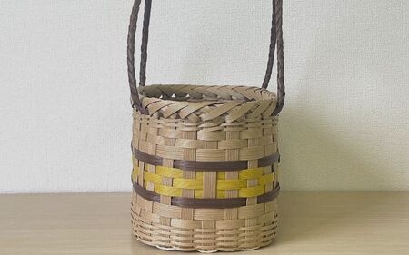 【ハンドメイド】クラフトかごバッグ ―黄色－籠 かご カゴ バッグ エコバッグ 手作り 手づくり かごバッグ カゴバック 籠バッグ かばん カバン ハンドメイドハンドメイドハンドメイドハンドメイド 鞄 【smo002】