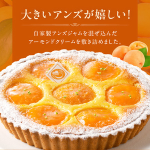 シェフお気に入り アンズのタルト 18cmサイズ 6人分 ～ 8人分 自家製アンズジャム アーモンドクリーム ケーキ 焼き菓子 ドイツ菓子 誕生日 奈良県 生駒市 お取り寄せ スイーツ デザート おやつ 洋菓子 熨斗対応 贈り物 冷凍 送料無料