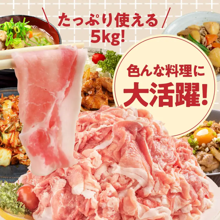 「前田さん家のスウィートポーク」切り落とし5kg〔17-89-001-5kg〕_(都城市) 豚肉 小分け 10パック 計5キロ ブランド 人気 おすすめ オススメ