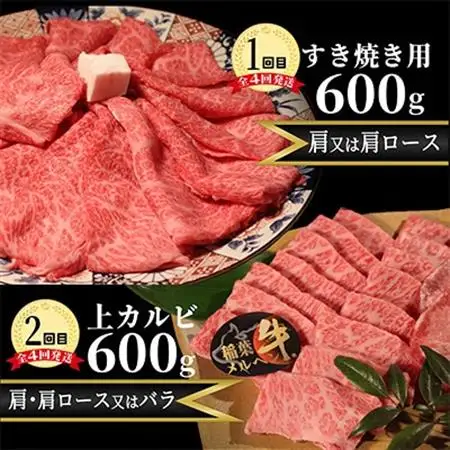 【毎月定期便】稲葉メルヘン牛食べ比べ【贅沢セット】全4回【配送不可地域：離島・北海道・沖縄県・東北・中国・四国・九州】【4004675】
