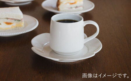 【波佐見焼】つぼみマグカップ＆花ソーサー ミルク色 2セット 食器 皿【イロドリ】[KE61] 波佐見焼