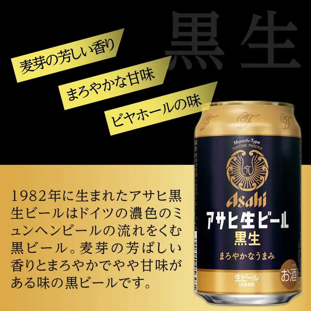 ビール アサヒ 黒生 生ビール 350ml 24本
