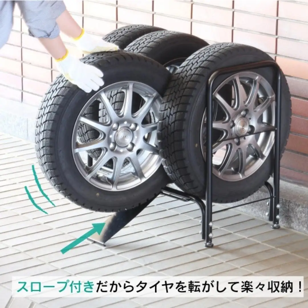 タイヤラック 軽タイプ カバー付き 燕三条製 [川口工器]