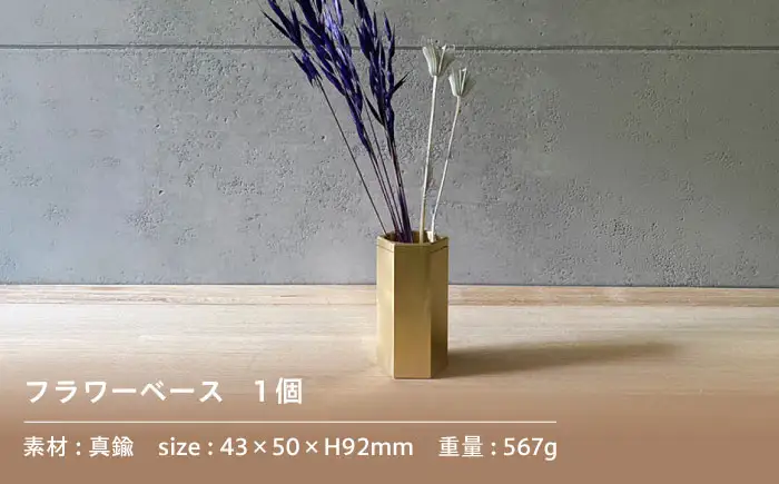 CTSH LIGHT. 一輪挿し＜HEXAGON＞ 瑞浪市 / ジオニック インテリア フラワーベース 真鍮 ゴールド [AZBQ129]